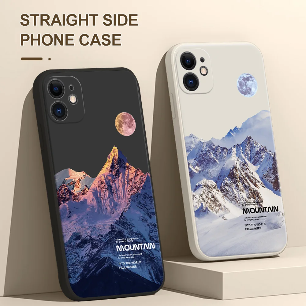 

Aesthetic Mountain Moon Phone Case For Xiaomi Redmi Note 11 Pro plus 10 9 Pro Max 11S 9S Soft silicone Cover For Redmi 9T 9C 9A