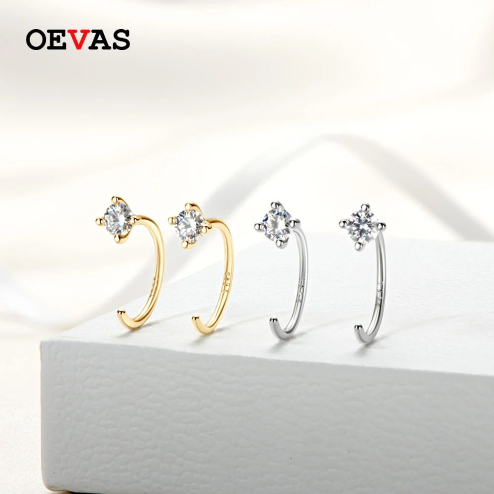 

OEVAS 100% 925 Sterling Silver 0.2 Carat Moissanite Gemstone Earrings For Women Solitaire Stud Luxury Fine Jewelry Wholesale