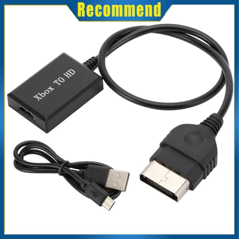 BGGQGG Конвертер, совместимый с Xbox в HDMI, видеоадаптер, поддержка HD 1080P/720P с USB-кабелем питания для моделей оригинальной консоли