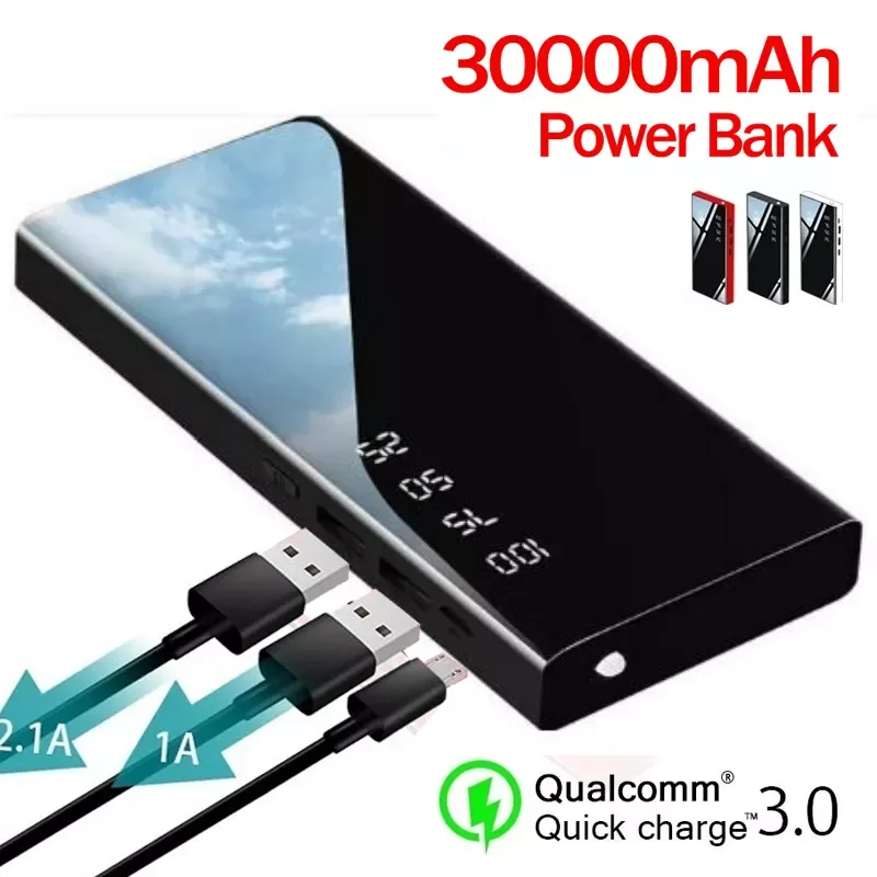 

30000mAh Fast Charging Power Bank LED Digital Display Portable External Battery for iPhone and Mini Poverbank