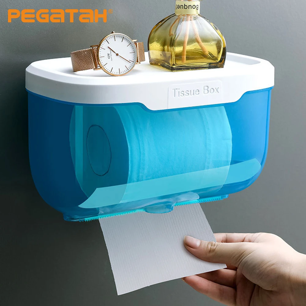 

Household Toilet Tissue Box Wall Mount with Drawer Paper Roll Paper Box Bathroom Storage Rack Waterproof Paper Holder Tissue Box