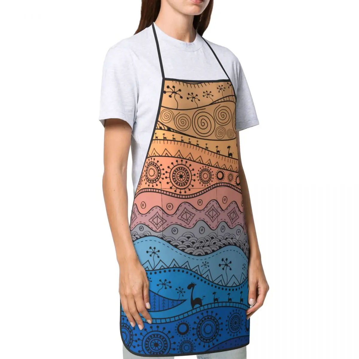 Кухонный Фартук Африканский этнический узор фартук шеф-повара для работы
