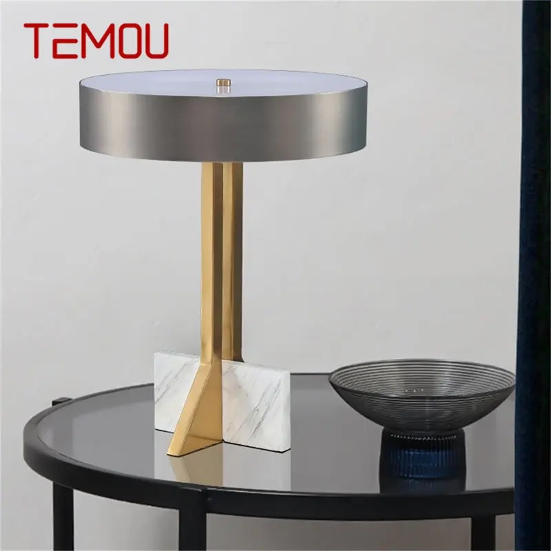 

TEMOU Nordic Table Lamp Contemporary Creative LED Vintage Desk Light for Home Bedroom Bedside Living Room Decor