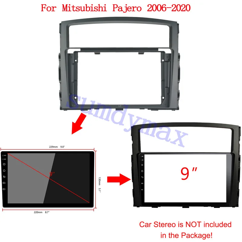 Рамка для автомобильного радио 9 дюймов MITSUBISHI Pajero V97 V93 2006-2016 Android аудио GPS