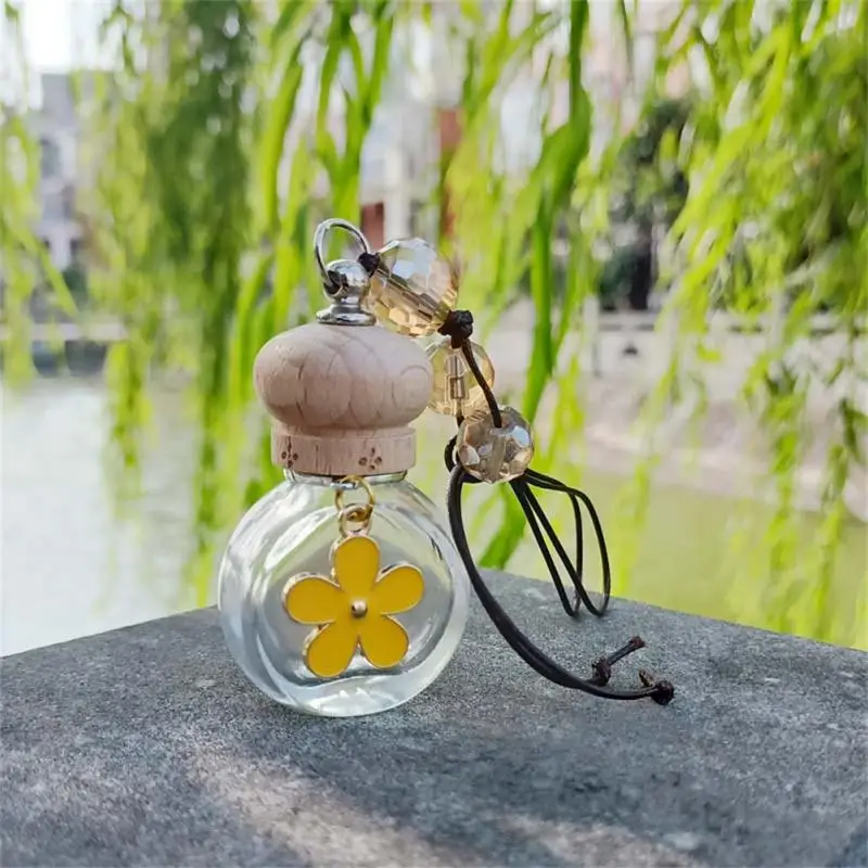 Car Air Fresher Empty Glass Bottle Air Outlet Car Fragrance Refill Perfume Bottle Pendant Hanging Rope Bottle Car Accessories