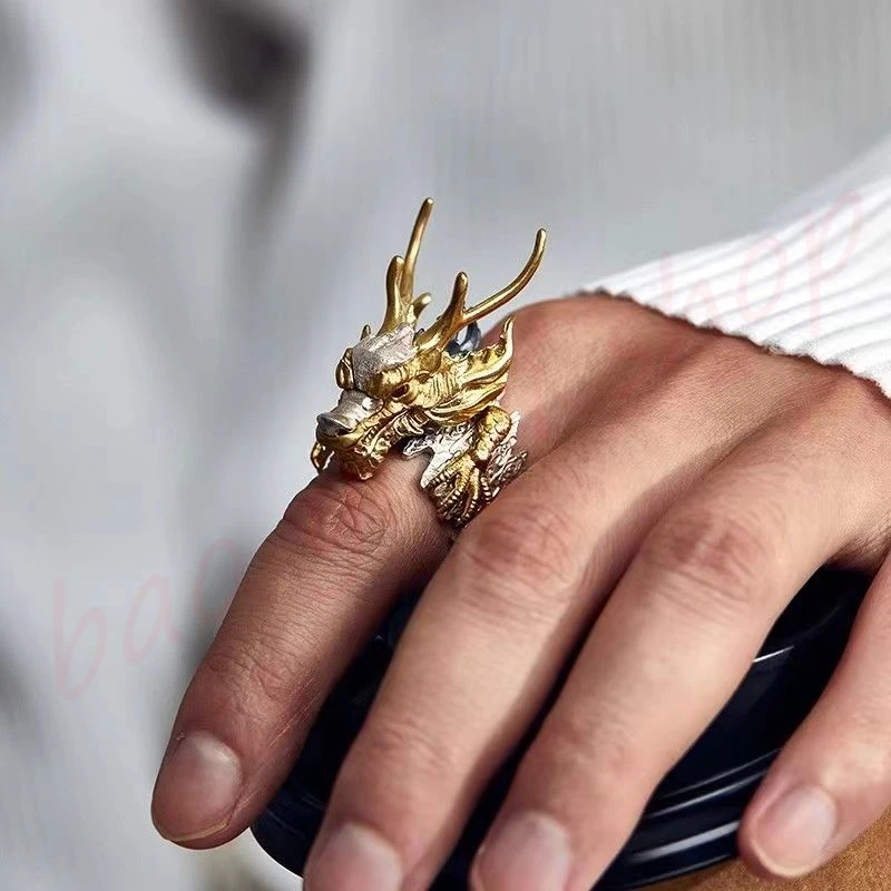 

Guofeng Dragon Ring, domineering, personalized, bibcock index finger ring, exquisite jewelry, open ring
