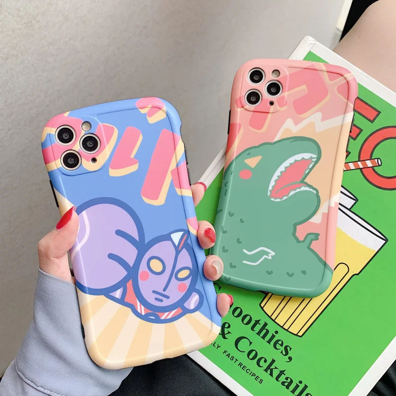 

BANDAI Ultraman little monster phone case for iPhone12 12Pro 12Promax 11 13 Pro 11Promax X XS MAX XR cover phone holder