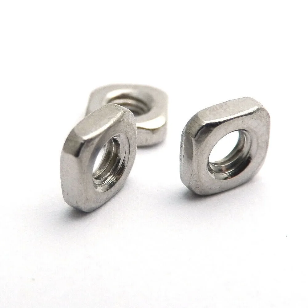

100pcs Thin Square Nuts Nut M3 M4 M5 M6 M8 Square Nuts DIN557 304 Stainless Steel Thin Nuts Blocks DIN562 (thin Type) 2 Types