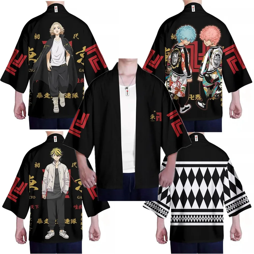 

Anime Kimono Tokyo Revengers Cosplay Costumes Manjiro Sano Cloak Shirt Valhalla Uniform Jacket Mikey Draken Halloween Clothes