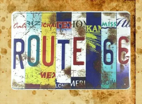 1 шт. жестяная металлическая вывеска Gute 66 историческая Америка старая стена