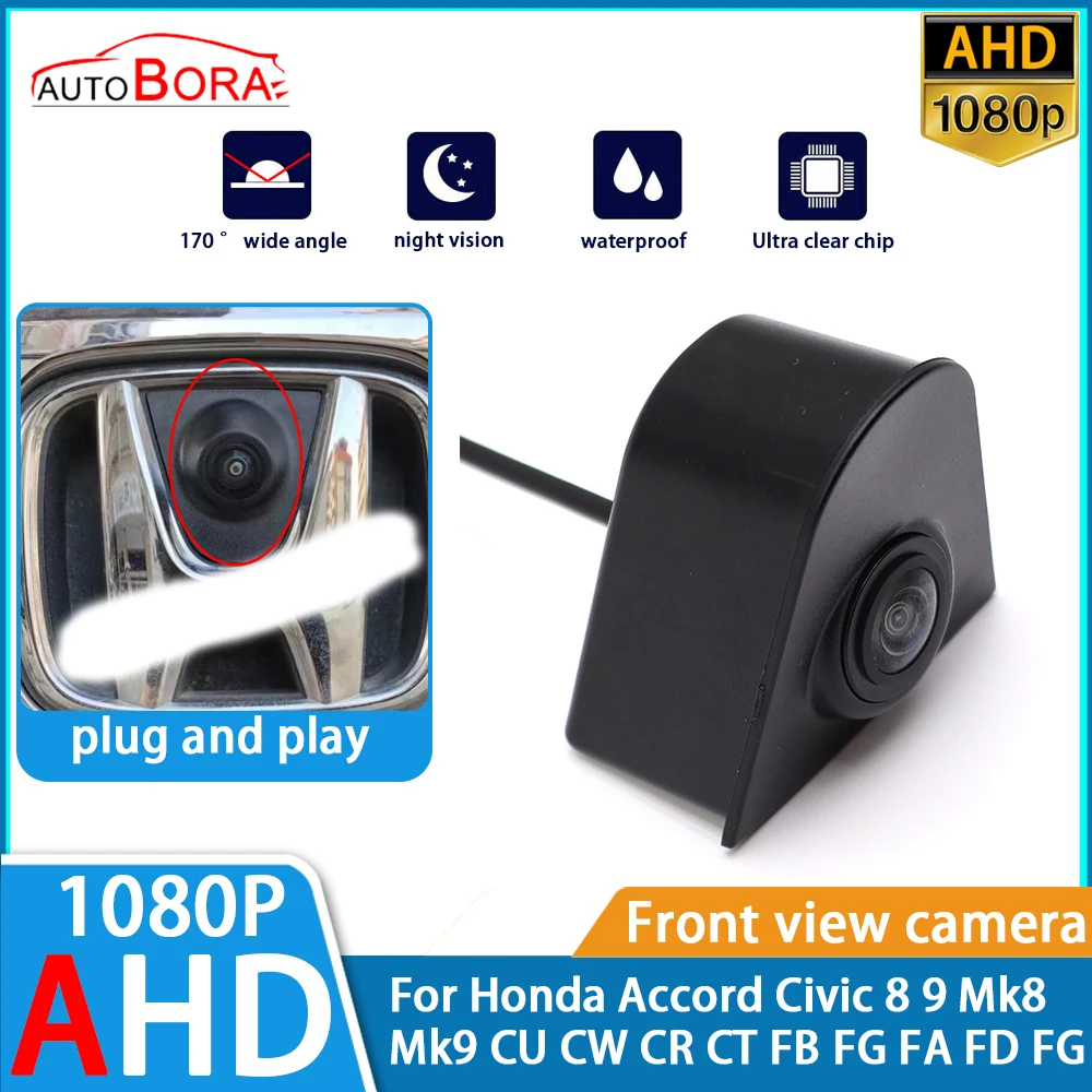 Камера заднего вида ZhuCamX AHD 1080P с ночным видением для Honda Accord Civic 8 9 Mk8 Mk9 CU CW CR CT FB FG