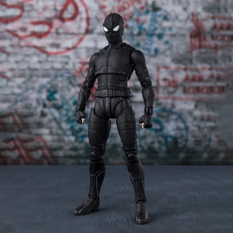 Figuras de acción de Marvel Black Spiderman lejos de casa, 15cm, figuras de colección, traje de sigilo, modelo movible de Spider Man, juguetes, regalo