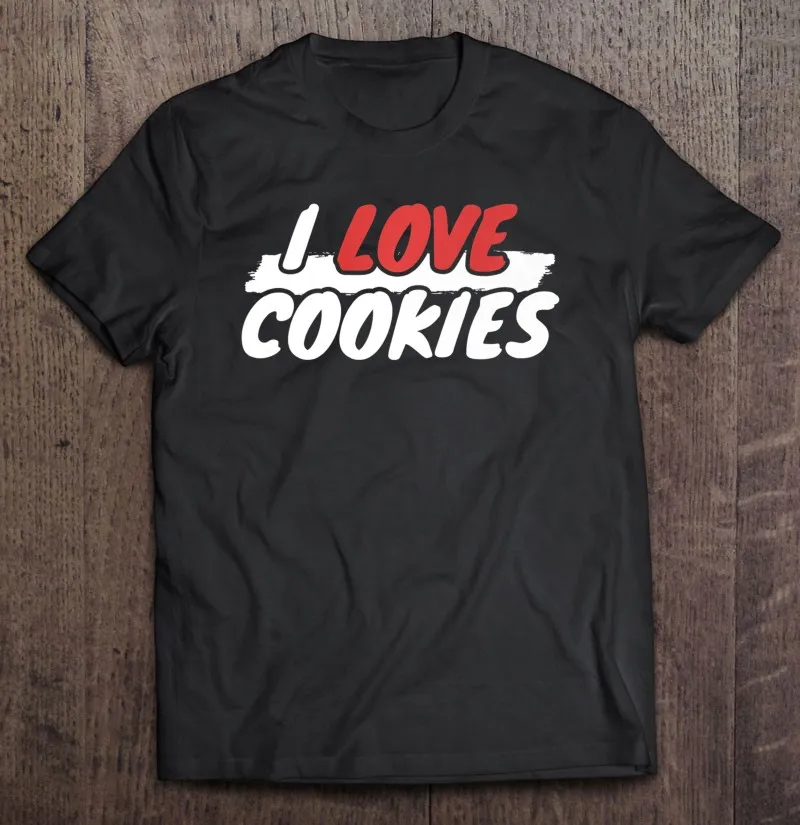 

Мужская футболка премиум-класса из хлопка с надписью «I Love Cookie»
