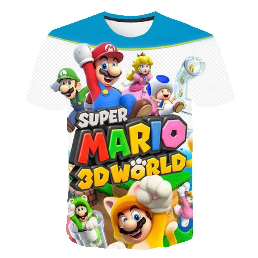 

Mario And Luigi 2023 Summer Cartoon 3D Printing Unisex Youth Fashion Comfortable Versatile T-shirt Mario Brothers Short Sleeve