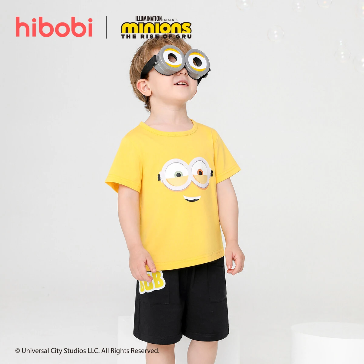 Hibobi × комплекты летней детской одежды с миньонами футболка коротким рукавом