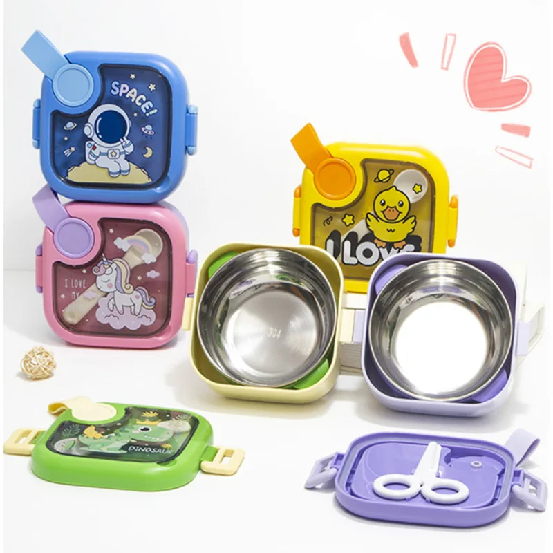 

Disney Kawaii Anime Lunch Box Stellalou Stainless Steel Students Office Worker Lunch Fruit Meal Box Microwave Heat Preservation