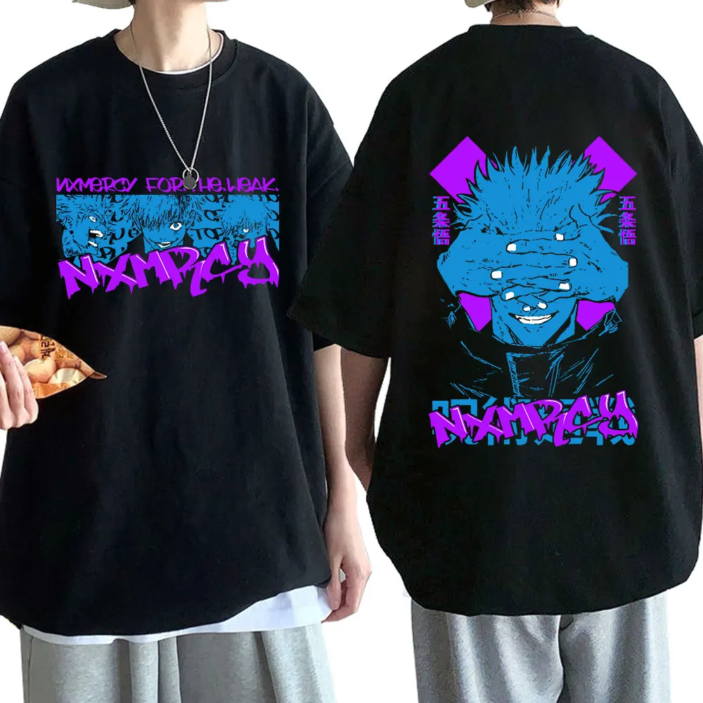 

Anime Jujutsu Kaisen Gojo Satoru Print T-Shirt Men Casual Cotton Short Sleeve T-shirts Streetwear Harajuku Oversized T Shirt