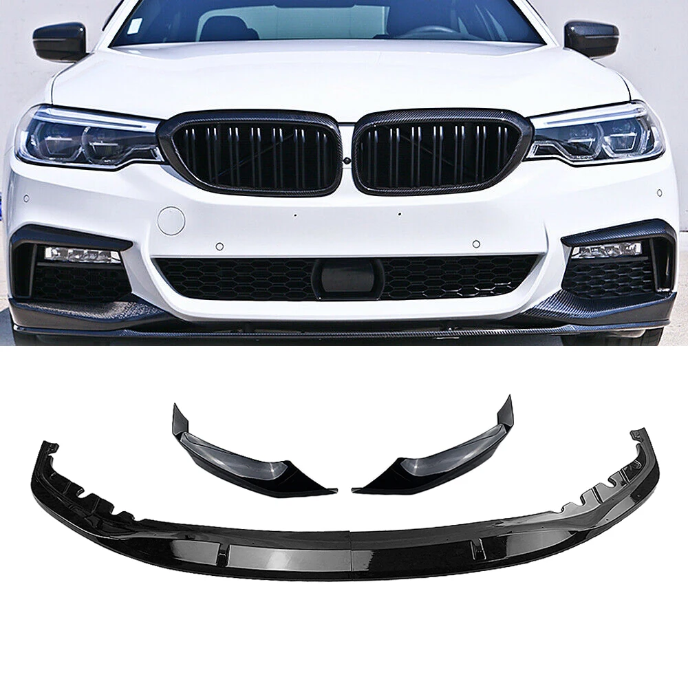 

For BMW 5 Series G30 G31 M Tech Sport 2017 2018 2019 2020 520i 530i Front Bumper Spoiler Lip Gloss Black Lower Splitter Blade