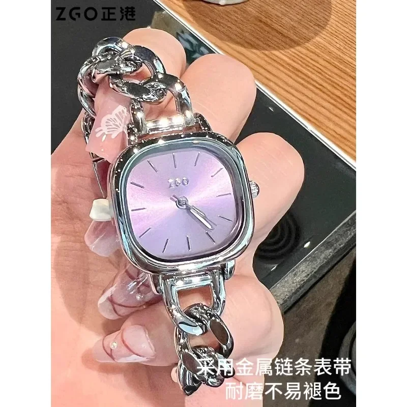Светящиеся часы ZGO женские кварцевые с фиолетовым сахаром Студенческие