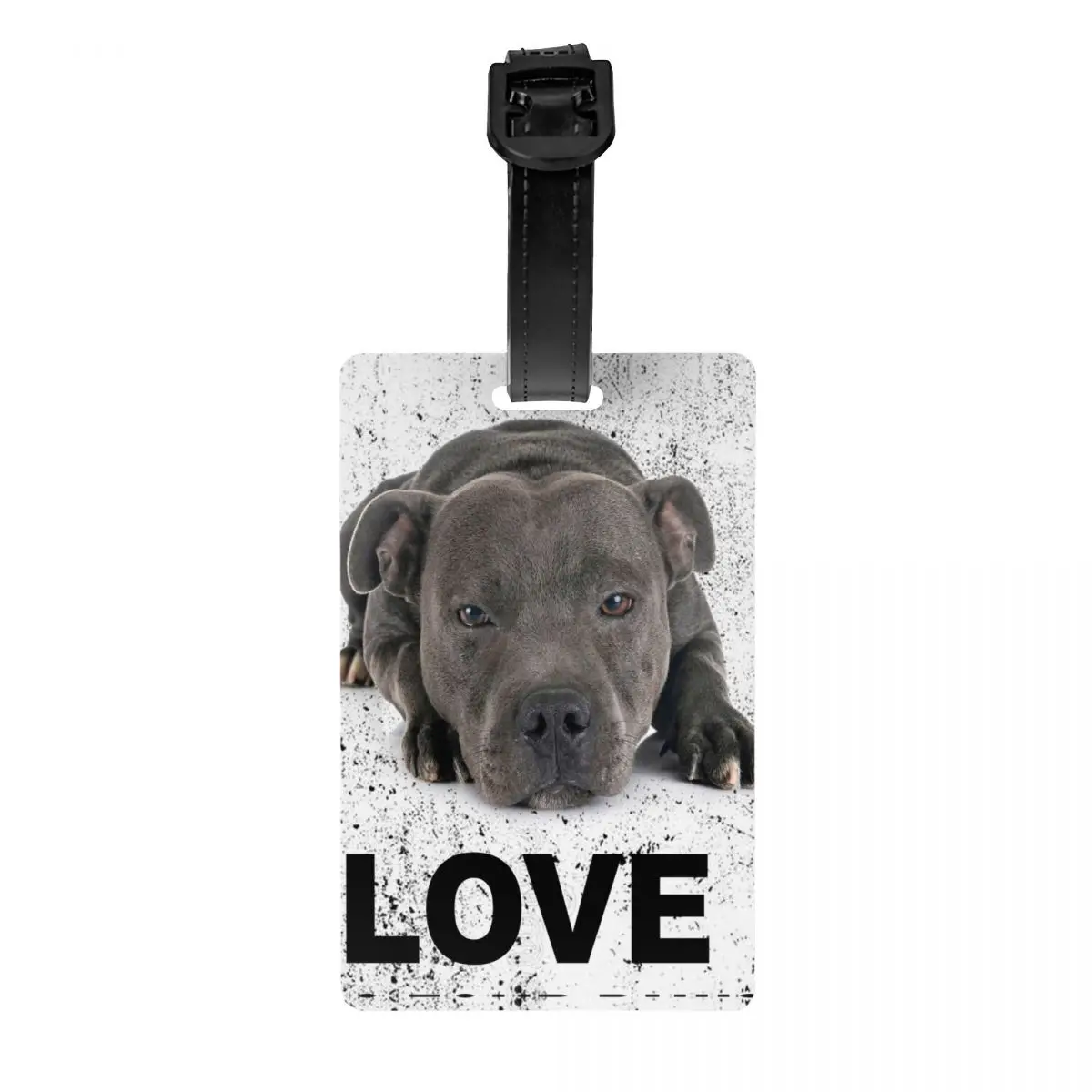 

Staffordshire Bull Terrier Dog Luggage Tag Custom EBT Cute Love Baggage Tags Privacy Cover ID Label
