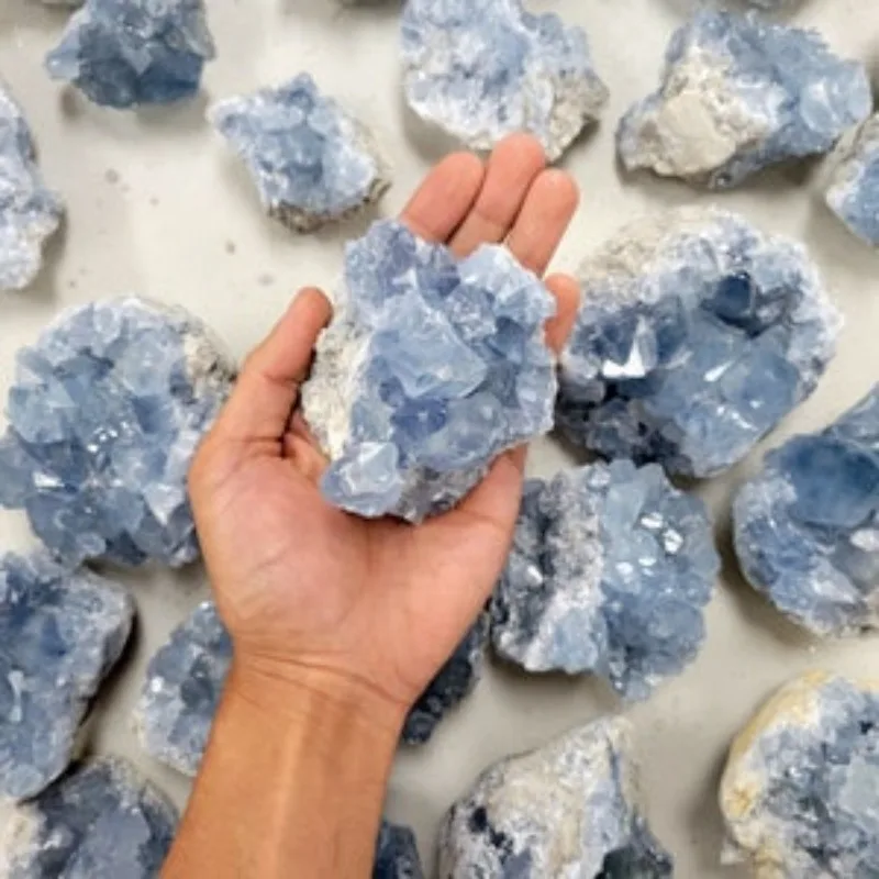 Кристаллический кластер Celestite необработанная жеода большие камни знаменитостей