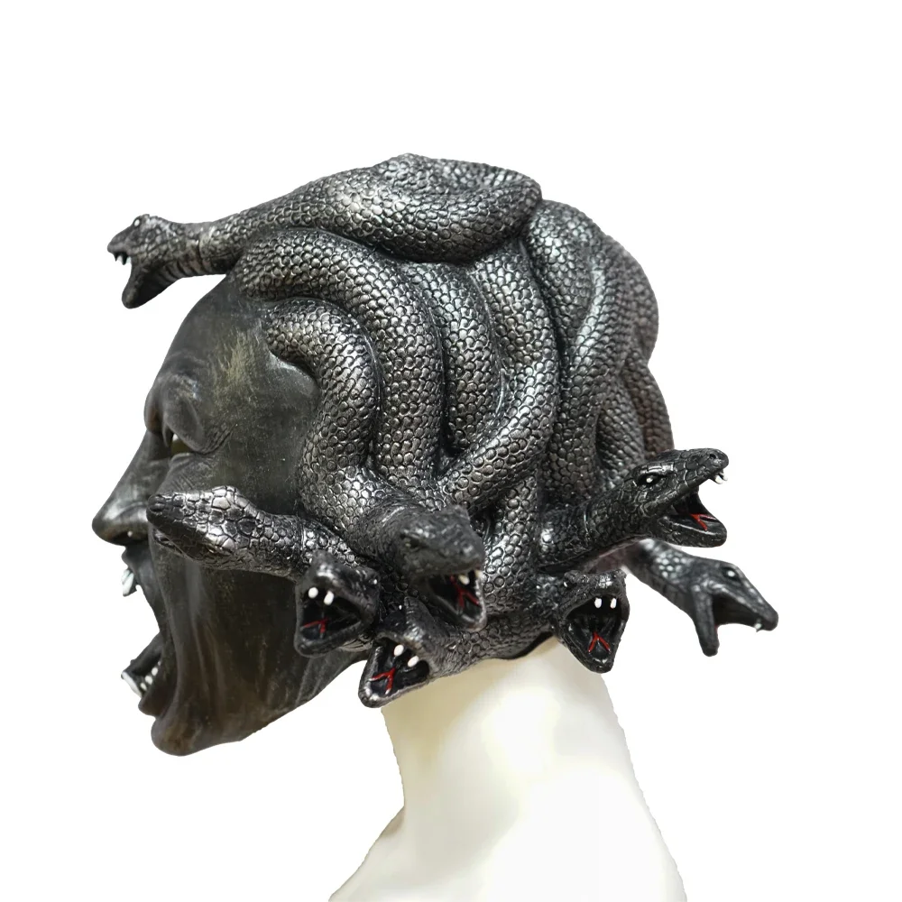 Латексная маска Eraspooky Evil Medusa змея демон королева Горгонов для косплея черный