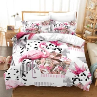 pink flamingo bedding set single twin full queen king size flamingo bed set aldult kid bedroom duvetcover sets 3d print 013