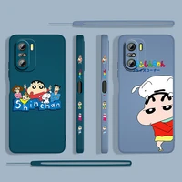 cartoon cute crayon shinchan for xiaomi redmi k50 gaming 10x 9 9a 9t 9at 8 8a 7 6a 5a 4x pro 4g 5g liquid left rope phone case