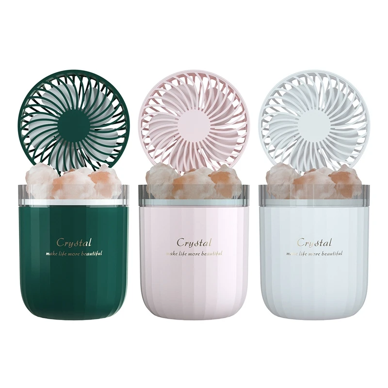 

Portable Crystal Aromatherapy Humidifier USB Wireless Aroma Oil Diffuser With Adjustable Fan & Light Air Cooler