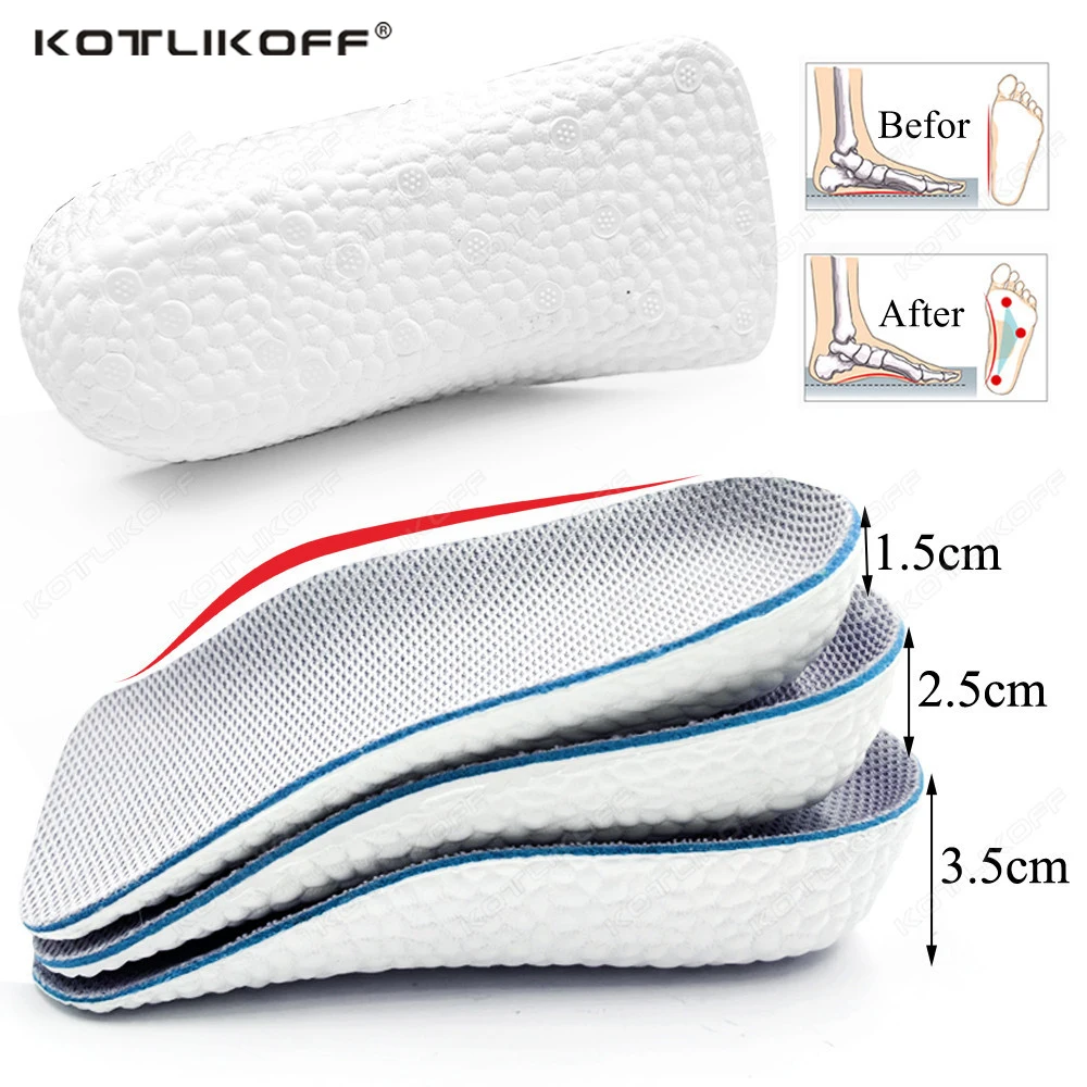 

Height Increase Insoles For Men Women Shoes Flat Feet Arch Support Orthopedic Insoles Sneakers Heel Lift Memory Foam Shoe Pads