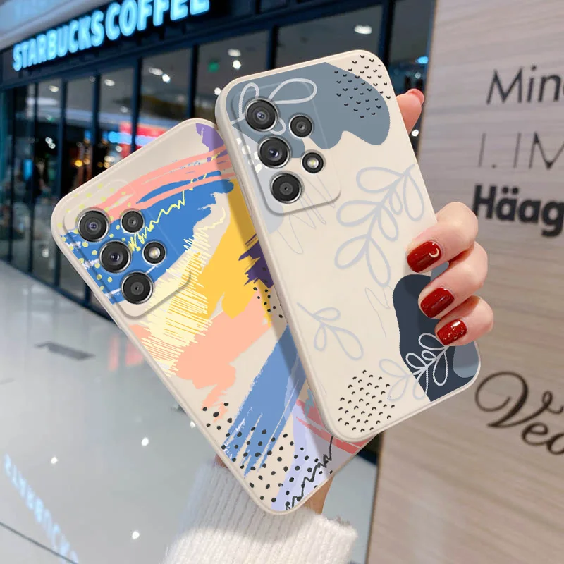 

A12 Case for Samsung A52S 5G Cover Silicone Funda for Samsung Galaxy S20 FE S21 Ultra A52 A51 A32 4G A21S A71 A72 Abstract Coque