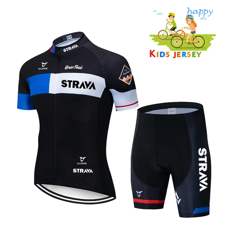

STRAVA 2022 New Summer kid Cycling Jersey Sets Road Bicycle Jerseys Breathable Cycling Clothing Sets Bike Child Cycling Set