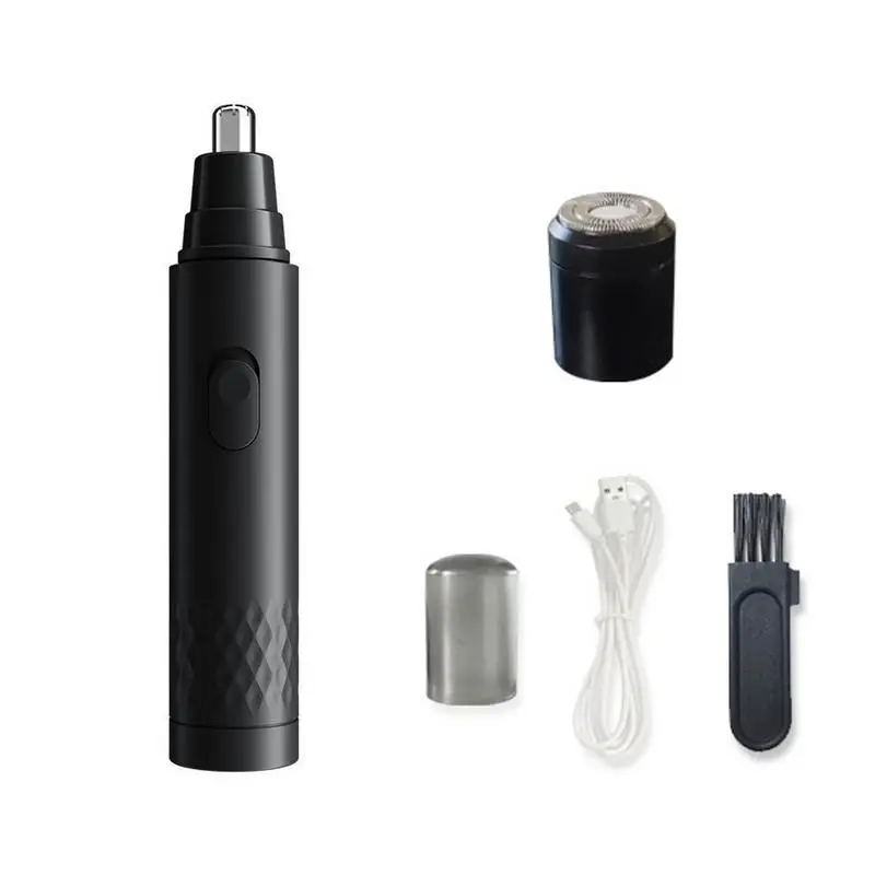 

Facial Hair Trimmer Kit Electric Shaver Ear Hair Trimmer Battery-Operated Trimming Clipper With Razor Head For Nose Hair Beard E
