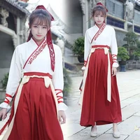 modern hanfu women ancient costume fairy skirt with wide sleeves tang suit hanfu guzheng performance dress chinese style clothes