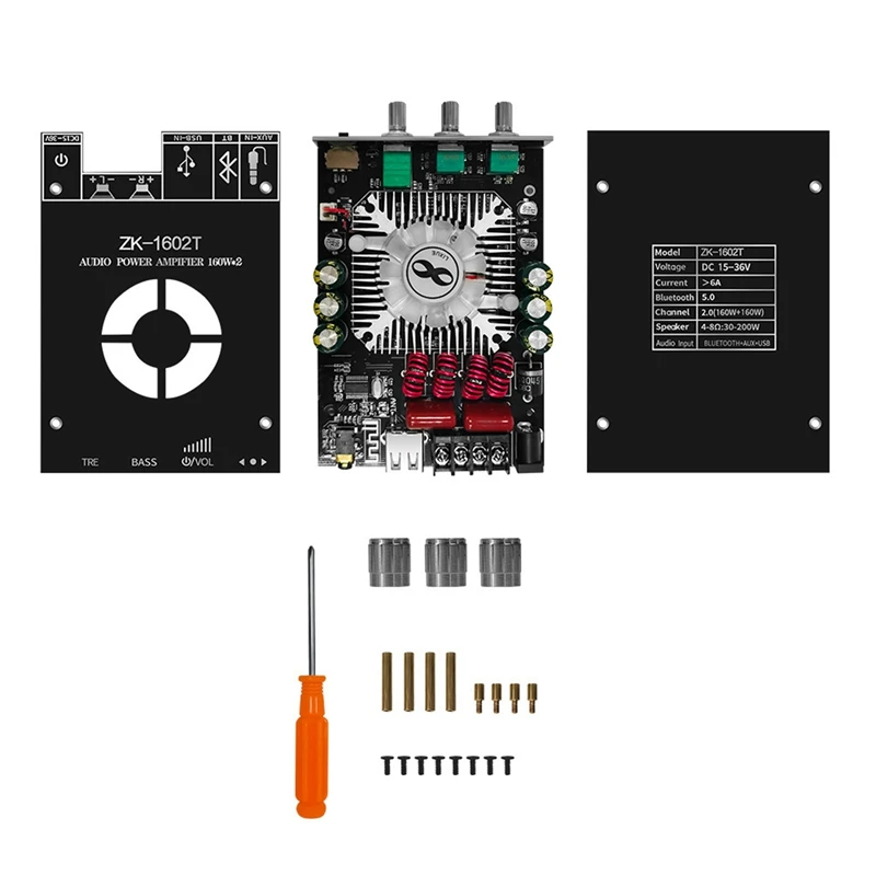 ZK-1602T Bluetooth цифровой модуль усилителя мощности 2X160W TDA7498E 2 0 каналов аудио Плата