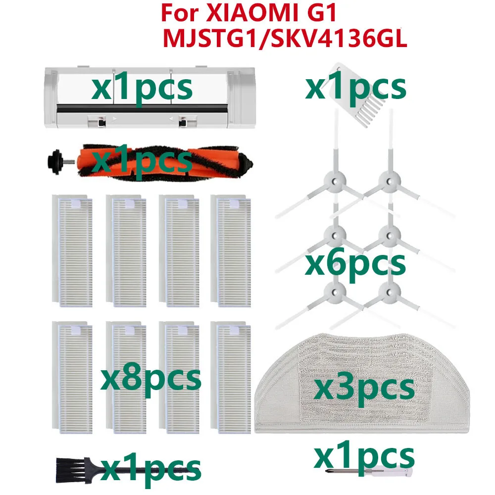 

Filter Roller Main Side Brush Mopping Cloth Kits for Xiaomi Mijia G1/MJSTG1/SKV4136GL Mi Robot Vacuum-Mop Essential Accessories