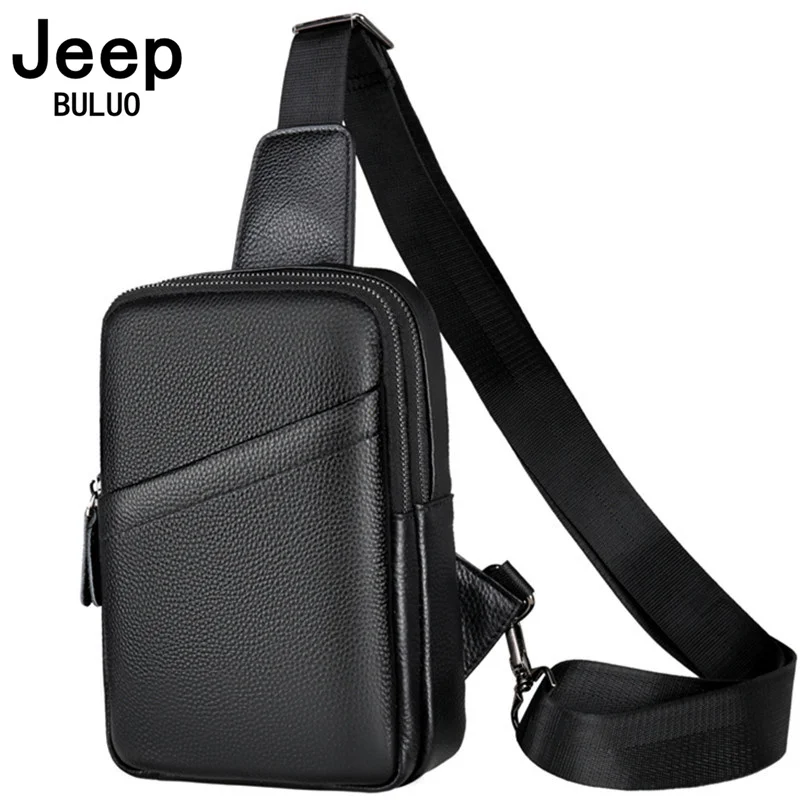 

Мужская нагрудная сумка JEEP BULUO, оранжевая однолямочная сумка из натуральной кожи, брендовая слинг-сумка, все сезоны, 2019