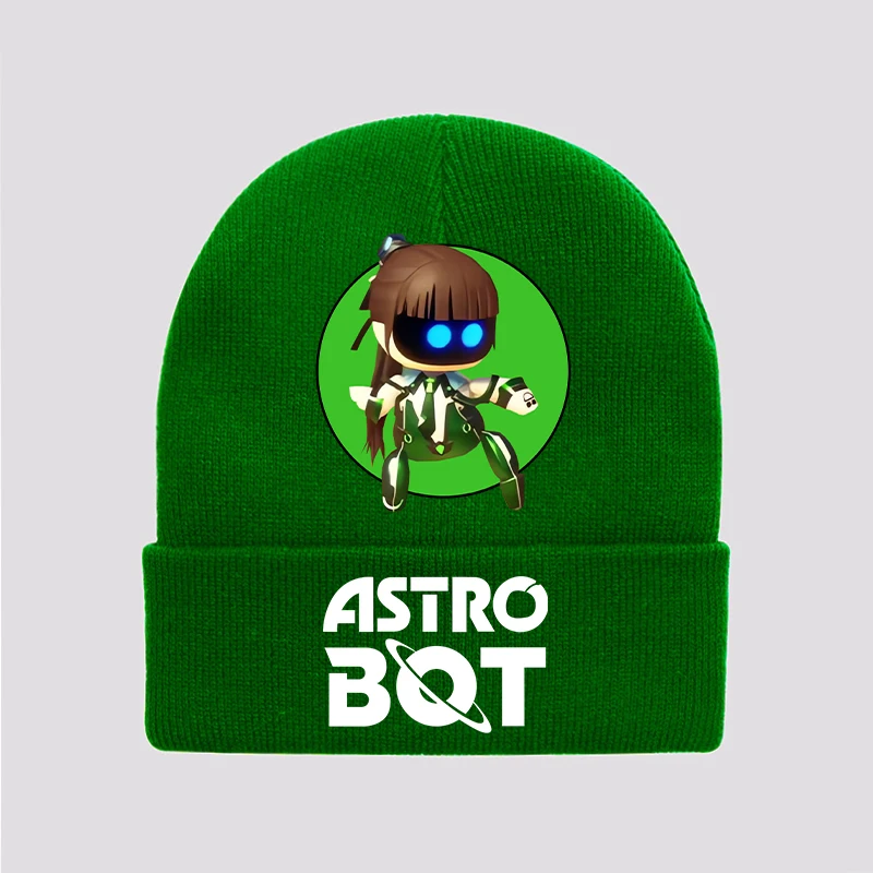 Фото Детская вязаная шапка AstroBoted с принтом персонажей мультфильмов, шерстяная шапка для мальчиков, зимние повседневные теплые шапки, детские рождественские подарки, новинка №4