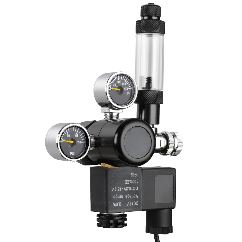 FZONE Аквариум CO2 регулятор AC соленоид мини двойной датчик дисплей с счетчиком