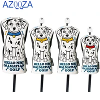 golf wood head cover cute dalmatians pattern waterproof pu material protector for driver fairway hybrid club covers