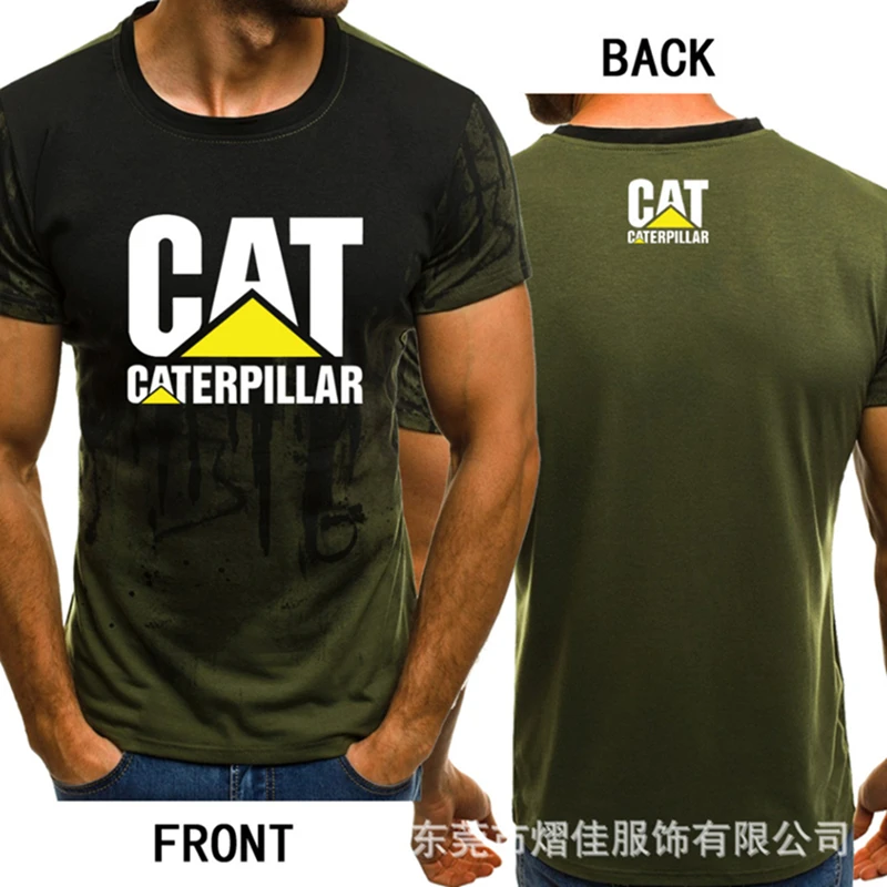 

2022 NEW Mens Short Sleeve for CAT Car Logo Mens T-shirt Summer casual Cotton Gradient T shirts Fashion Hip Hop Male Brand