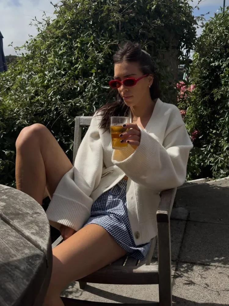 Женский однотонный кардиган с V-образным вырезом цвет в ассортименте