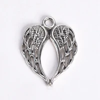 10pcs 21 5x16 5mm wings shape tibetan silver color zinc alooy metal loose pendants for jewelry making