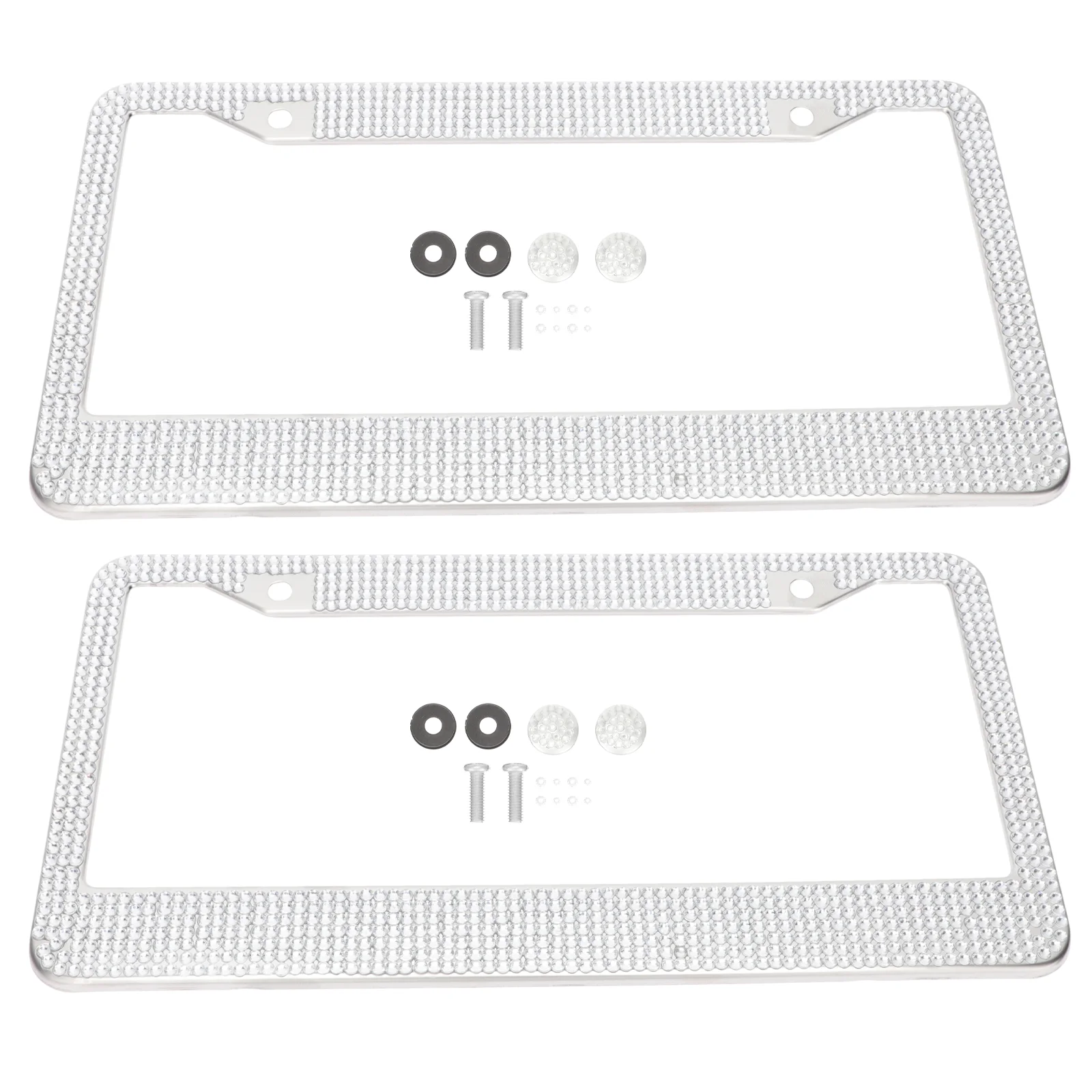 

2Pcs Crystal Diamond Decorative Car License Plate Frame License Plate Covers Rhinestone License Plate Frame