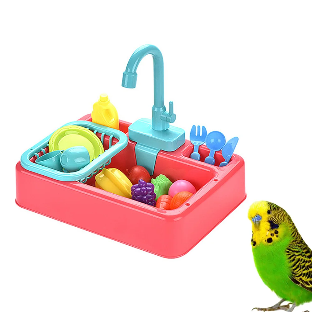 

Bird Cage Bath Toys Supplies Accessories Tub Bathing Parakeet Cages Birdcage Budgie Cover Plastic Parakeets Basin Shower