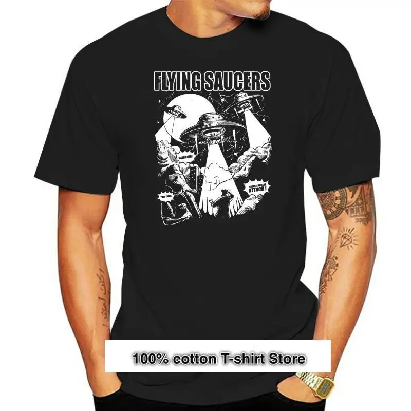 

Camiseta de platillos voladores, Top de Objeto Volador No descuto, estilo cómic de Attack OVNI