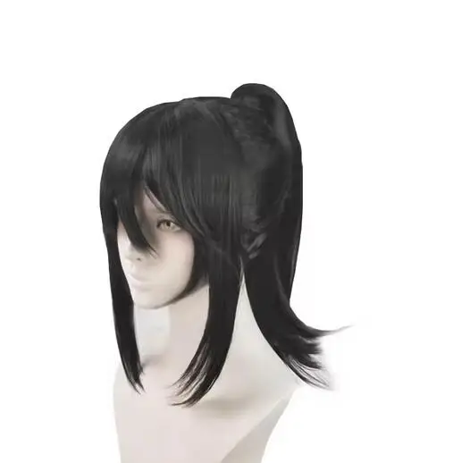 Игры Yandere Simulator Ayano Aishi, прическа для косплея, черный синтетический съемный парик с хвостиком + шапочка для парика (art.: 3920cc3de5bb5) - 3920cc3de5bb5