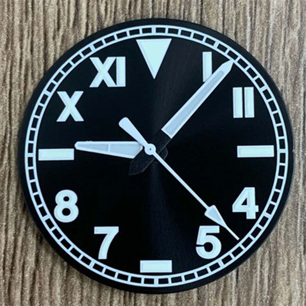 Рельсовый циферблат 33 5 мм + наручные часы одиночный календарь зеленый светящийся