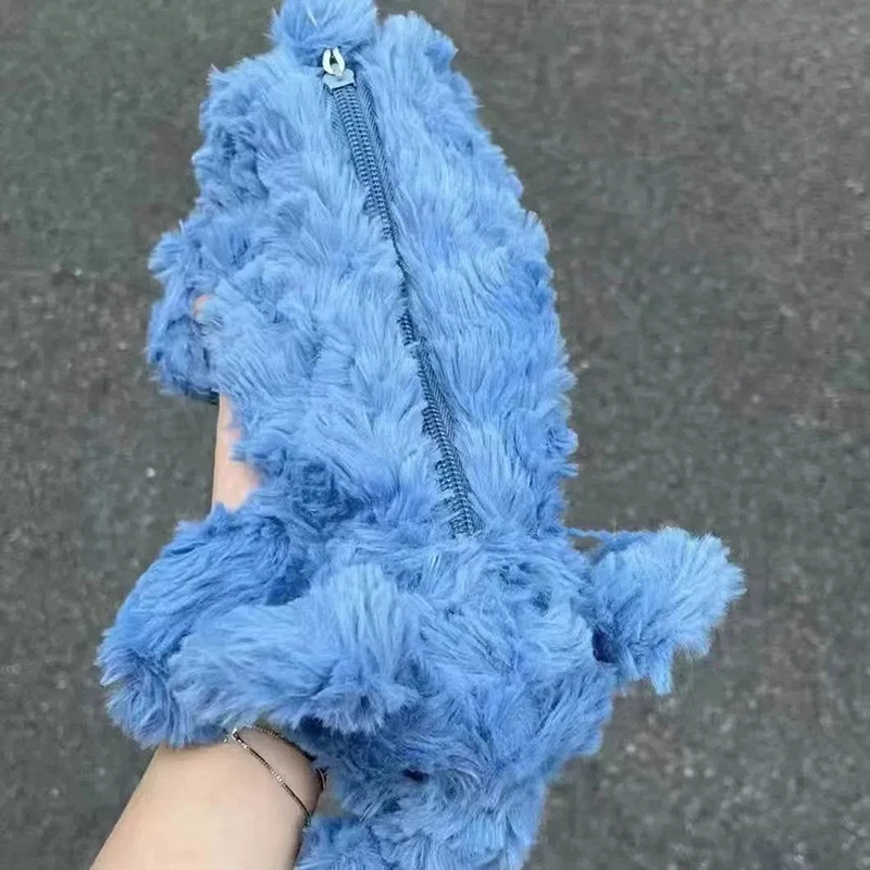 Милый мультяшный синий слон пенал большой емкости плюшевый чехол для ручек