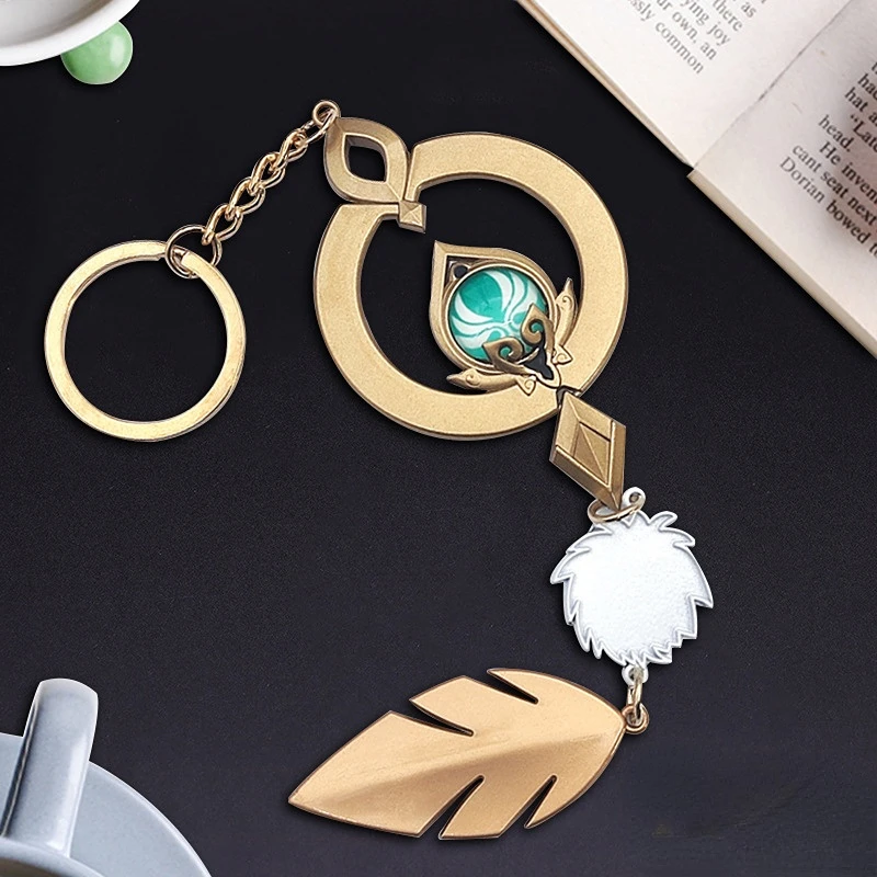 

Game Genshin Impact Wanderer Vision of God Cosplay Zhongli Venti Nilou Scaramouche Kunikuzushi Costumes Props Keyring Accessory